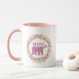 Mug Art de silhouette d'ours maman coloré
