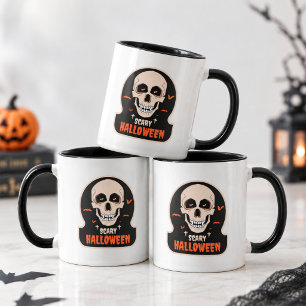 Mug Art de sticker crâne de vampire effrayant