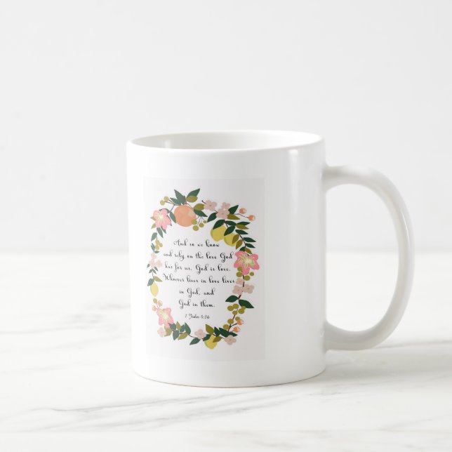 Mug Art de vers de bible - 1 4h16 de John (Droite)