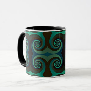Mug Art déco classique noir et vert
