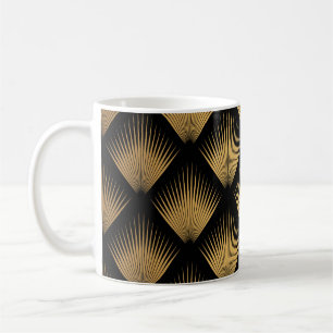 Mug Art Déco, motif d'or noir.