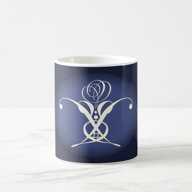 Mug Art déco rose bleue (Centre)