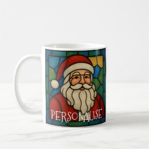 Mug Art déco vitrail de Noël Santa personnalisé
