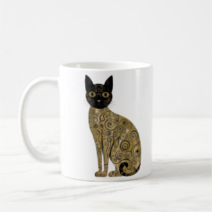 Mug Art décoratif de chat noir dans le style de Gustav