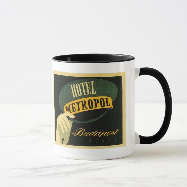 Mug Art d'étiquette d'hôtel de Budapest Hongrie de (Droite)