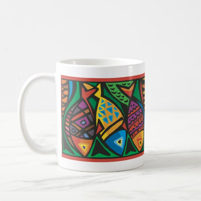 Mug Art du poisson Abstrait (Gauche)