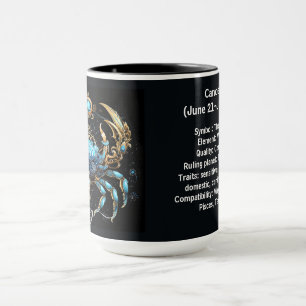 Mug Art du zodiaque Cancer pour 21 juin-22 juillet