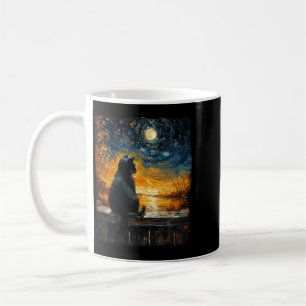 Mug Art étoilé Art ciel nocturne Chat noir Citrouilles