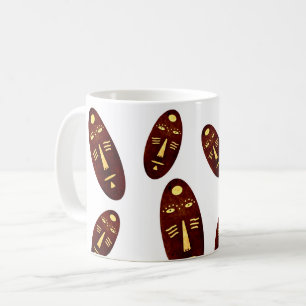 Mug Art facial abstrait moderne d'indigène africain