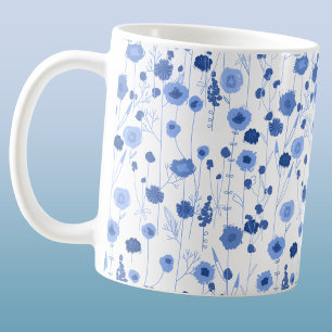 Mug Art floral botanique de prairie de fleurs sauvages