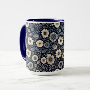 Mug Art Floral Indigo Conception inspirée de Burne-J