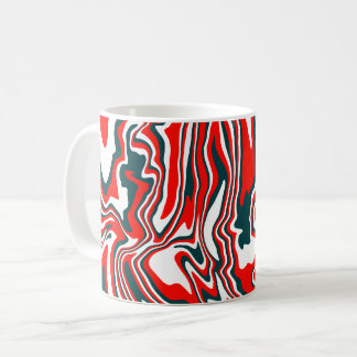 Mug Art fluide Abstrait en rouge, noir et blanc