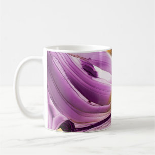 Mug Art fluide, texture dorée lilas marbrée.