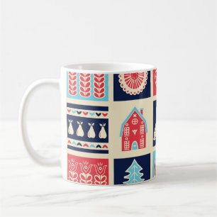 Mug Art folklorique scandinave : vintage floral.