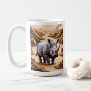 Mug Art Hybride Animalier de Rhinocéros Miniature Fant