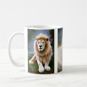 Mug Art IA Lion Blanc Mystique