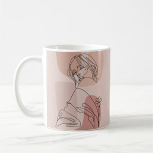 Mug Art minimaliste de ligne femme Dessin art de mode