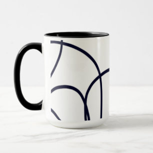 Mug Art minimaliste en ligne noir et blanc