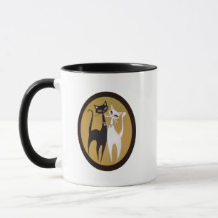 Mug Art moderne du milieu du siècle avec chats