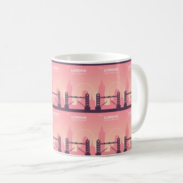 Mug Art moderne Londres Skyline (Devant droit)