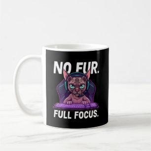 Mug Art néon de chat Sphynx gamer en concentration tot