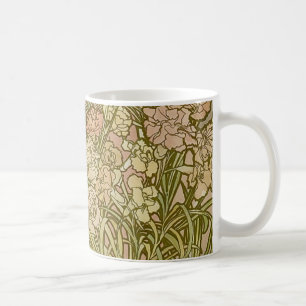 Mug Art Nouveau Alfonse Mucha fleurs d'oeillets floral