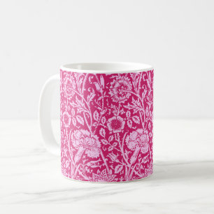 Mug Art Nouveau Carnation Damask, Fuchsia rose