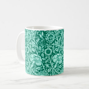 Mug Art nouveau Carnation Damask, Turquoise et Aqua