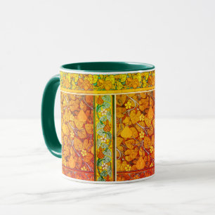 Mug Art nouveau floral gourde élégant automne vert ora