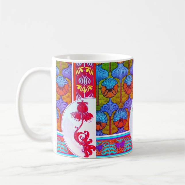 Mug Art nouveau floral Imperial verneuil bleu rose (Gauche)