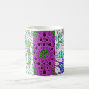 Mug Art nouveau Grapevine floral vintage violet turquo