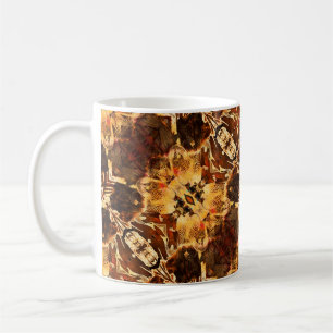 Mug Art nouveau ornemental vintage doré et marron pa