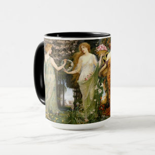 Mug Art Nouveau vintage 4 Saisons par Walter Crane