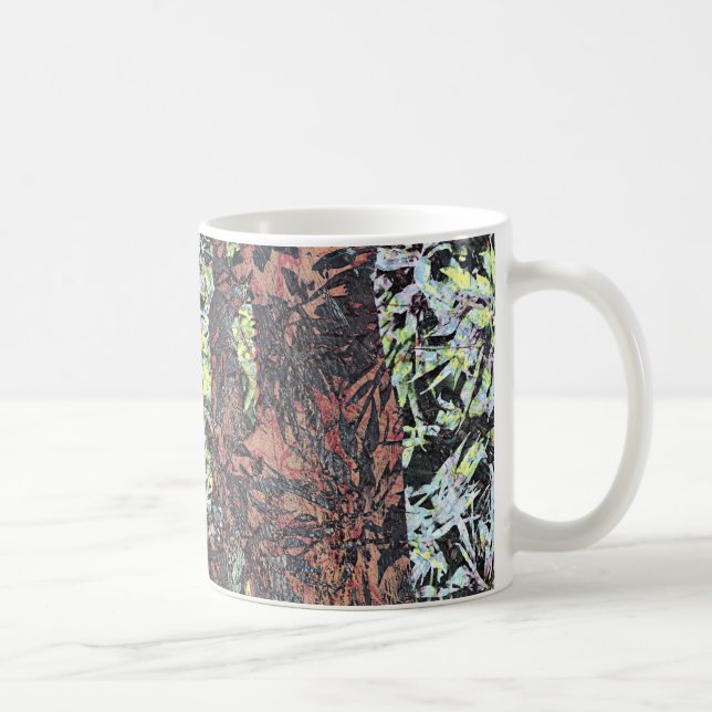 Mug Art numérique de motif à fleurs florales avec arbr (Droite)