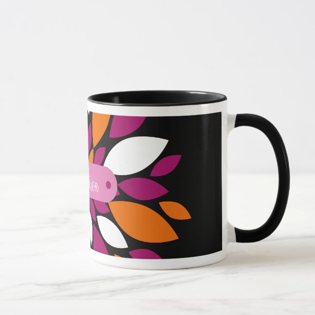 Mug Art orange pourpre nommé personnalisé de pétale de (Droite)