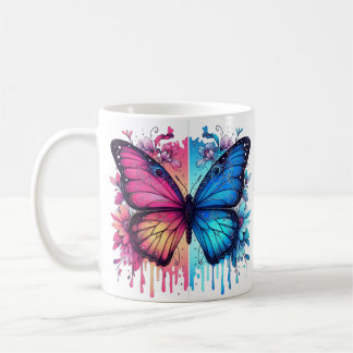 Mug Art Papillon Vibrant : Ailes Gradientes, Florales