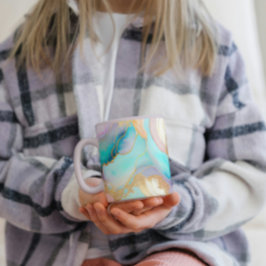 Mug Art parties scintillant abstrait en marbre pastel