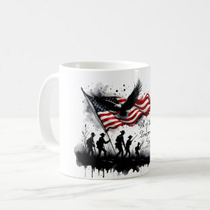 Mug Art patriotique du 4 juillet avec drapeau et solda