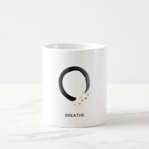 Mug Art personnalisable BREATHE Zen Enso Cercle Ginkgo