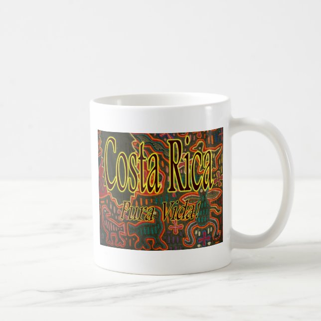 Mug Art populaire Pura Vida du Costa Rica (Droite)