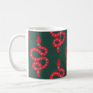 Mug Art populaire Texturé Grunge Sorcière Serpent roug