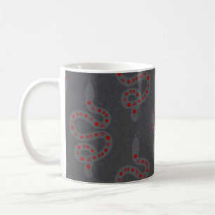 Mug Art populaire texturé grunge sorcière serpent roug