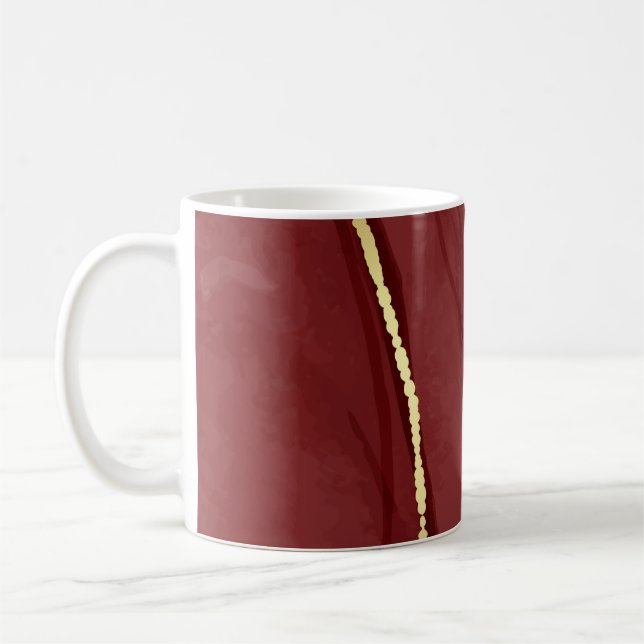Mug Art Resin, marsala rouge foncé abstrait arrière -  (Gauche)