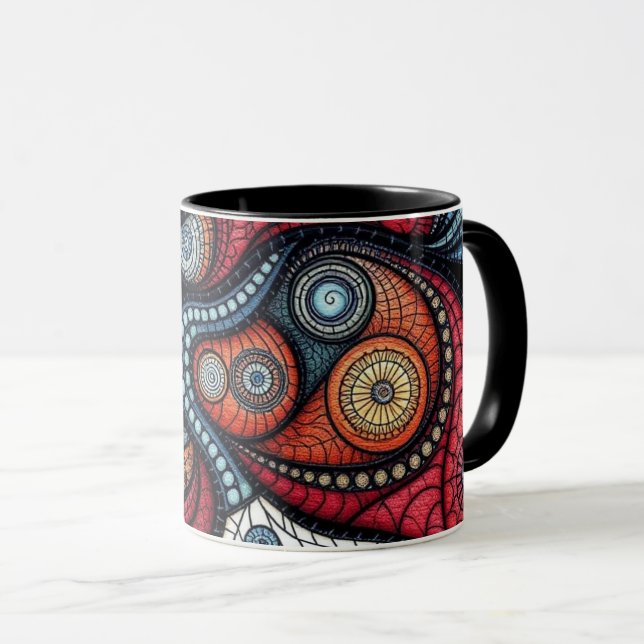 Mug Art Spiral Fractal Coloré (Devant droit)