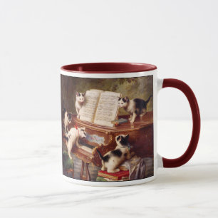 Mug Art vintage de chat :  Le considérant des chatons