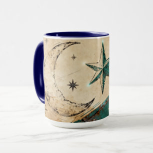 Mug Artefact numérique Lune & Étoile Médiéval Futur