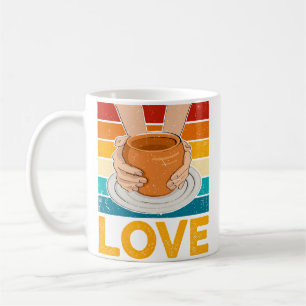 Mug Artiste en céramique - Amour de la poterie rétro e