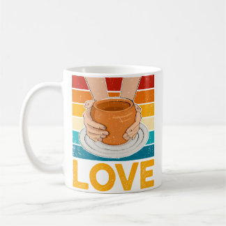 Mug Artiste en céramique - Amour de la poterie rétro e