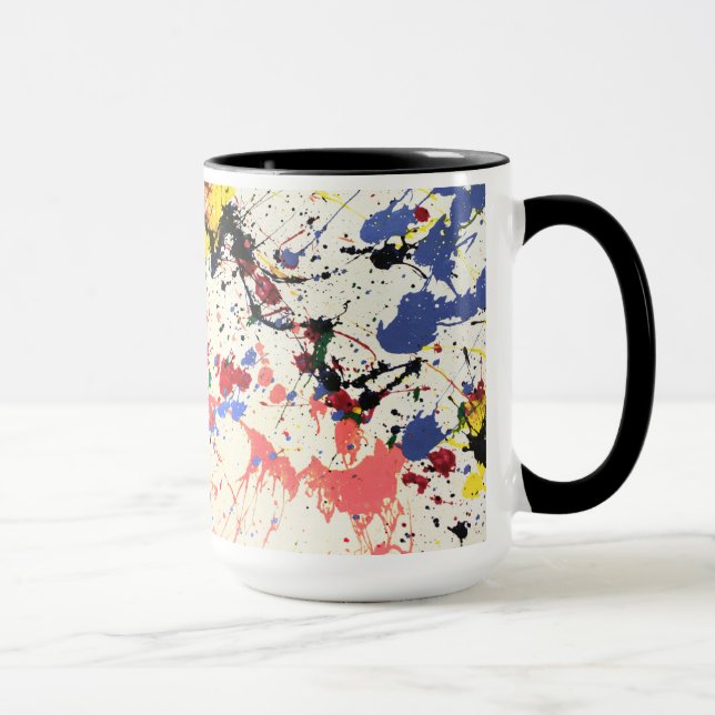 Mug Artistes Paint Splatter Arrière - plan (Droite)