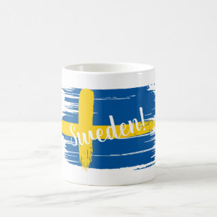 Mug Artistic Brushstroke Sweden Flag